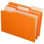 Pendaflex Two-Tone Color File Folders, Legal Size, Orange, 1/3 Cut, 100/BX (153 1/3 ORA)