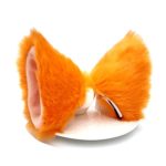 Sheicon Cat Fox Fur Ears Hair Clip Headwear Anime Cosplay Halloween Costume Color Orange Size One Size