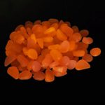 100PCS Ultra-Luminous Outdoor Glow in the Dark Pebbles Glow Light Pathway Rocks Aquarium Glow Light Artificial Stones in Orange