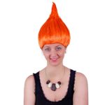 Coast Wig 8 Color Colorful Trolls Wig Troll Wig Treasure Trolls Wig Wacky unisex Wig (Orange)