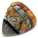 Unique and Custom “.73 MM Thick – Medium Gauge Hard Plastic – Round Tip” Guitar Pick w/ Pearl Texture & Psychedelic Hippy Van Design “Orange, Pink & Green Color” {12 Picks Dozen Bulk Multipack}