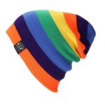 Sikye Women Men Trendy Winter Warm Knit Hat Pentagram Pure Color Knitted Striped Cap Oversize Crochet Beanie Ski Caps Hat Braided Turban Headdress Cap (Orange)