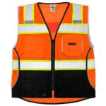 ML Kishigo MLK-1516-L Black Series Vest; Color- Orange; Size- L