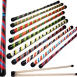Flames N Games TWISTER Devil Stick Set (3-Color Deco) WOODEN Sticks! Juggling Devil sticks 4 Beginners & Pro’s! (White/Orange/Black)