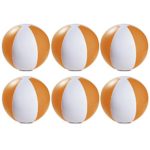 eBuyGB Pack of 6 Inflatable Colour Beach Ball 22 cm / 9″ – Beach Pool Game (Orange)