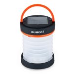 Suaoki Led Camping Lantern Lights Rechargeable Battery (Powered By Solar Panel and USB Charging) Collapsible Mini Flashlight for Outdoor Hiking Camping Tent Garden Patio(Emergency Charger for Phone, Water-Resistant, Orange)