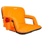 Driftsun Expanded Width Deluxe Stadium Seat / Folding Reclining Bleacher Chair with Back / Sport Chair Reclines Perfect for Bleachers, Lawns, and Backyards (Extra Wide – Orange)