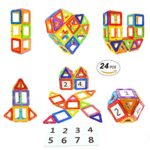 Magnetic Blocks STEM Educational Toys Magnet Building Block Tiles Set for Boys and Girls by Coodoo-24pcs