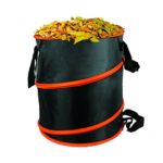 The Elixir Deco 10 gallon Gardening Bag Pop Up Collapsible Yard/Lawn Leaf Refuse Bag Container, 16.4″ x 15.5″, Black/Orange