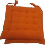 Melange 100% Cotton Square 16″ x 16″ Chair Cushions, Set of 2, Orange