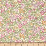 Liberty Fabrics Tana Lawn – Prince George Green / Pink / Orange – SOLD BY THE YARD