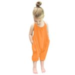 SanCanSn Toddler Kid Jumpsuits Baby Girls Straps Rompers Jumpsuits Piece Pants Solid Color Clothing Set (18M=90, Orange)