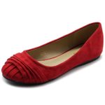 Ollio Women’s Shoes Faux Suede Pleated Muliti Color Comforts Ballet Flat