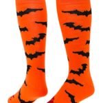 Red Lion Bats Knee High Athletic American Made Socks ( Neon Orange / Black – Medium )