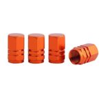 Threethreetwo Stylish Anodized Hexagon Car Tire Valve Stems Cap Set ( 4pcs = 1 set) 10 Color Options (Orange)