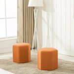 Dara OT 3001 Orange Ottoman Bench Set of 2