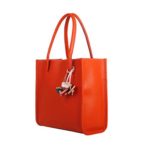 Fashion Handbags,Han Shi Women Girls PU Leather Flowers Candy Color Totes Shoulder Bag (Orange, M)