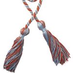 Three-color Braided Honor Graduation Cords (Orange/Light Blue/Silver-mixed tassel)