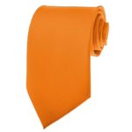 New Mens Solid Color Hot Orange Necktie Neck Tie