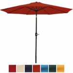 Sunnydaze Decor Burnt Orange Aluminum 9 Foot Patio Umbrella with Tilt and Crank, Dark Orange, 9 foot