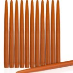 Halloween Decorations Dripless Taper Candles 12″ Inch Tall Wedding Candle Set Of 12 … (PUMPKIN ORANGE )