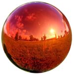 Lily’s Home Glass Gazing Ball Mirror Ball Garden Ball in Red – 10 Inch