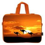 Meffort Inc 17 17.3 Inch Neoprene Laptop Bag Ultrabook Carrying Sleeve with Hidden Handle, Orange Color Matching – Sunset View 2