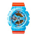 Casio G-Shock NEO POP COLOUR Series Blue Orange Mens Resin Watch GA110NC-2A World Time Shock Water Resistant Alarm