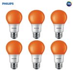 Philips LED A19 Color Light Bulb: 8-Watt (60-Watt Equivalent), E26 Base, Non-Dimmable, Orange, 6-Pack