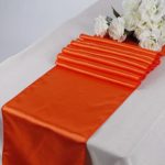 mds Pack Of 10 Wedding 12 x 108 inch Satin Table Runner For Wedding Banquet Decoration- Orange