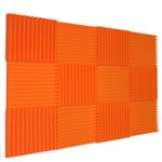 12 Pack Acoustic Panels Studio Foam Wedges 1″ X 12″ X 12″ Orange Color – fire resistant