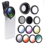 12 in 1 Camera Lens Kit, 0.45X Super Wide Angle Lens + 12.5X Macro Lens +Star/CPL/ND8/7 Color fliter iPhone 8, 7, 6s, 6, 5s & Samsung & Smartphones
