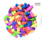 200 Pcs Pencil Eraser Caps Assorted Colors,Red, Yellow, Green, Blue, Purple, Orange