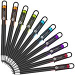 Stylus Pen, F-color 10 Pack Black Ink 2 in 1 Tablet Stylus Pens & Click Ballpoint Pens for Touch Screen, iPad iPhone X 8 7 6s 6s Plus 6 6 Plus 5 5s 5c, iPod, Android, Orange Green Blue Purple Red
