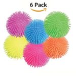 Puffer Balls – 6 Pack Assorted Colors, Blue, Green, Orange, Yellow, Pink And Purple, For Kids Sensory Stress Relief, Therapy Toy Favor, Goody Bag Filler.