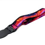 LeatherGraft Purple Orange Neon Lava Colour Print Nylon Electric Acoustic Bass Guitar Strap