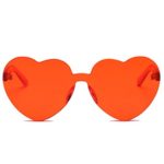 BCDshop Women Sunglasses Fashion Heart-shaped Shades Integrated UV Candy Color Sun Glasses Gift (Orange)