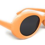 WebDeals – Oval Round Retro Sunglasses Color Tint or Smoke Lenses Clout Goggles … (Creamy Orange, Smoke)