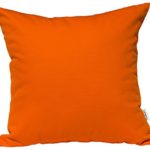 TangDepot Handmade Decorative Solid 100% Cotton Canvas Throw Pillow Covers/Pillow Shams, Many Colors available, (12″x12″, Deep Orange)