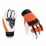 Vgo… Chainsaw Protection Gloves (Orange Color, Size 9/L and 10/XL)