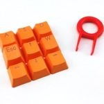 E-Element Keycaps Doubleshot PBT Keycaps with White infill Translucidus Backlit Key caps for Gaming Mechanical Keyboards Keycaps Orange Color
