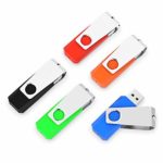 JUANWE 5 Pack 32GB USB Flash Drive USB 2.0 Thumb Drives Jump Drive Fold Storage Memory Stick Swivel Design – Black/Blue/Green/Orange/Red (32GB, 5 Mixed Color)