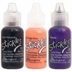 Stickles glitter glue spooky pack of 3 in halloween colours orange, purple, black for adding sparkle and dimension to your caft projects