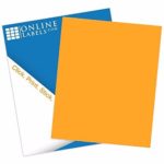 Online Labels – Fluorescent Orange Sticker Paper – 100 Sheets – 8.5″ x 11″ Full Sheet Label – Inkjet/Laser Printer