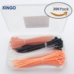 Xingo 4 Inch Multipurpose Tool Nylon Cable Zip Ties with Self-Locking 4 Colors Assorted in Box