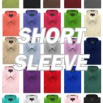 JC DISTRO Men’s Regular-Fit Solid Color Short Sleeve Dress Shirts (Big Size Available)