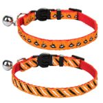 Halloween Cat Breakaway Collar with Bell for Holiday Designer Pack of 2