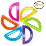 Emraw Super Great Semicircular 6″ Inch Protractor 180 Degrees – Assorted Colors in Pink, Orange, Yellow, Purple, Blue and Green – Great for School, Home, Office – (6 Pack)