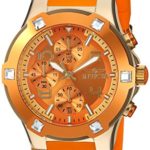 Invicta Women’s ‘BLU’ Quartz Gold-Tone and Silicone Casual Watch, Color Orange (Model: 24193)