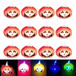 Antallcky Halloween Decorations Lights Pumpkin Flameless Tea Candel Lights Pumpkin Night Lights Battery Powered(Included) Halloween,Party,Wedding Indoor Decor-Color Changing,12 Pack